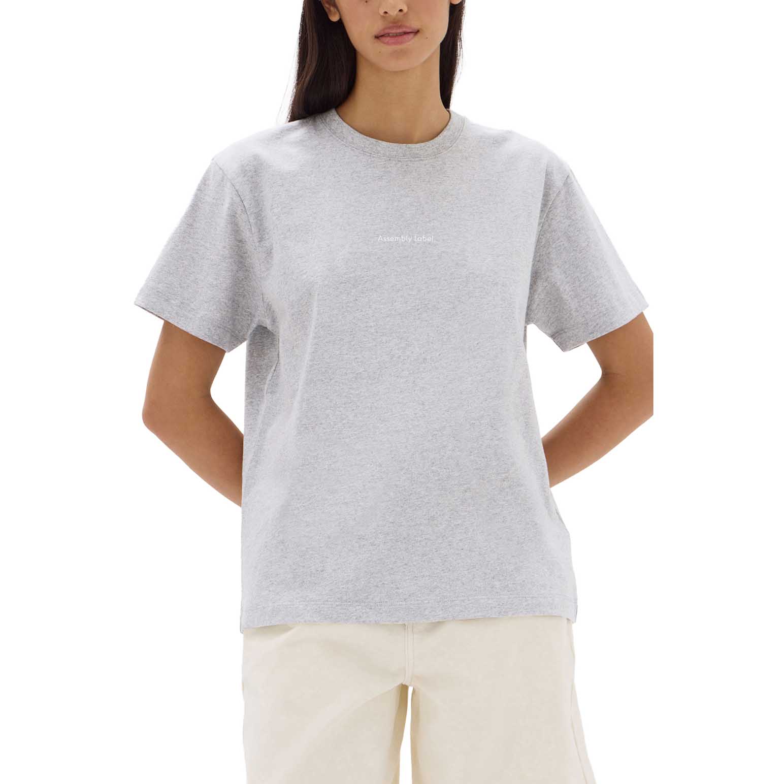Assembly Label Womens Atelier Logo Tee Heather Grey Marle